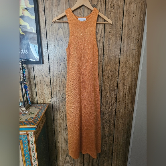 HOUSE OF HARLOW 1960 / REVOLVE Orange Knit Sparkle Maxi Dress - Small - Picture 2 of 6